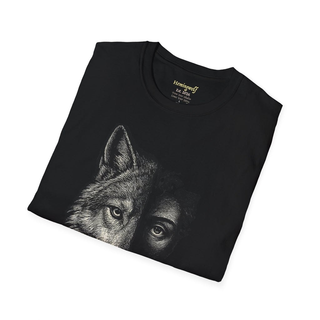 Wolf Face Human Profile T-Shirt — Half Wolf, Half Human Graphic Tee