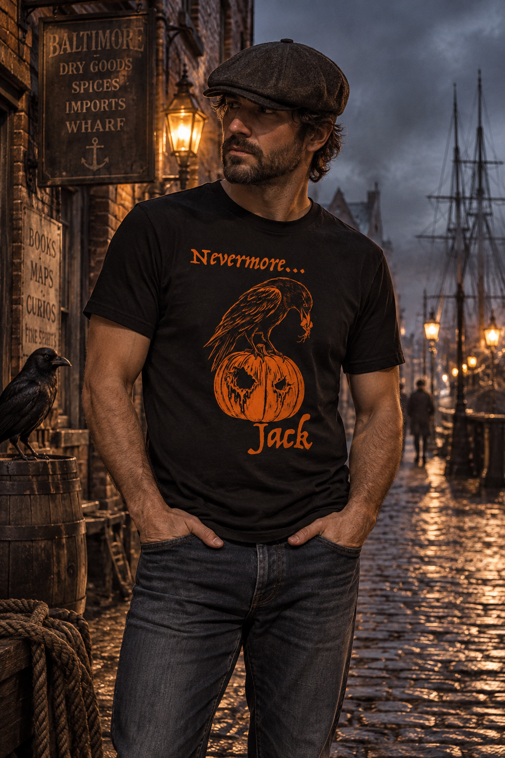 Nevermore Jack - Vintage Pumpkin vs raven T-Shirt
