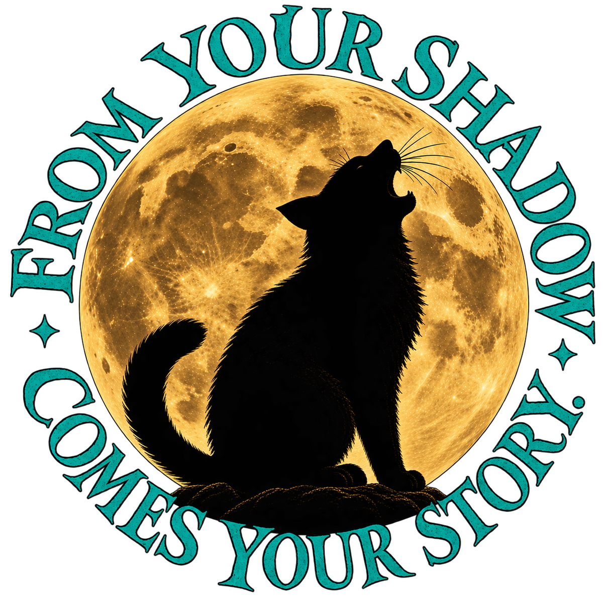 Yeowl at the Moon Cat T-Shirt — Vintage Howling Cat Graphic Tee